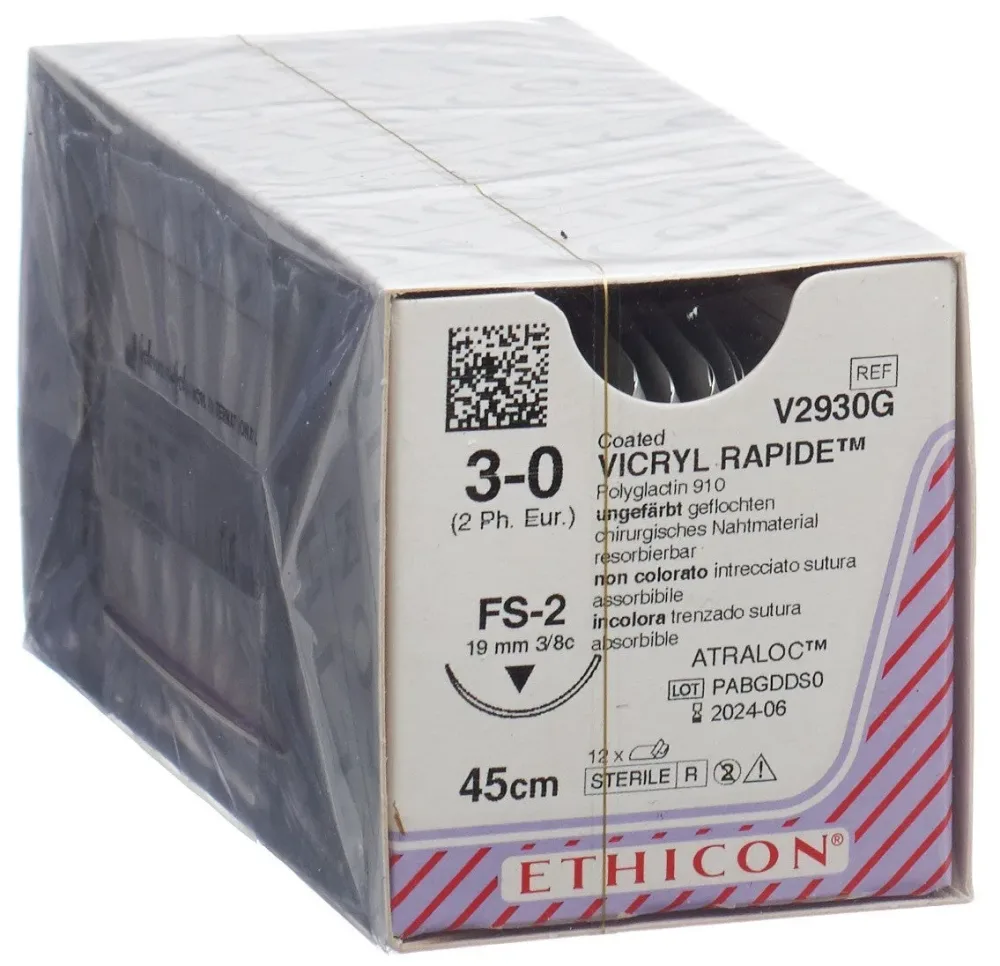 VICRYL RAPIDE 45cm ungefärbt 3-0 FS-2 (36 Stk)