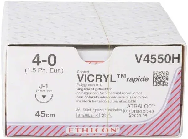 VICRYL RAPIDE 45cm ungefärbt 4-0 J-1 (12 Stk)