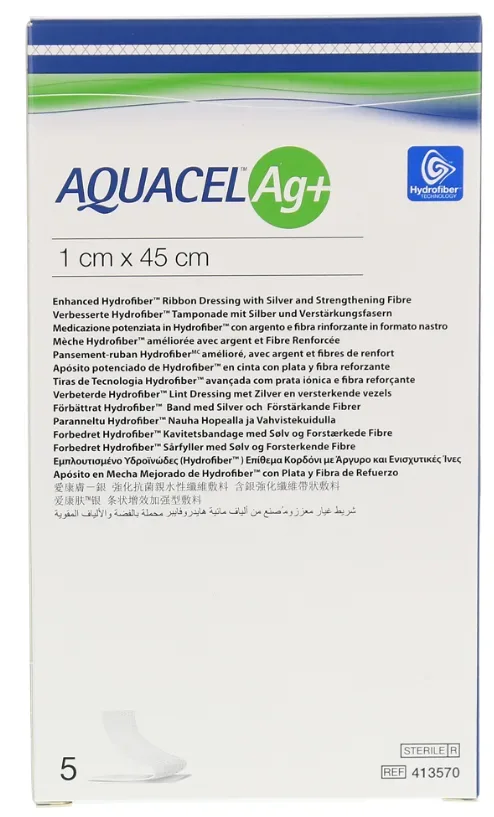 ConvaTec AQUACEL Ag+ Tamponade 1x45cm (5 Stk)
