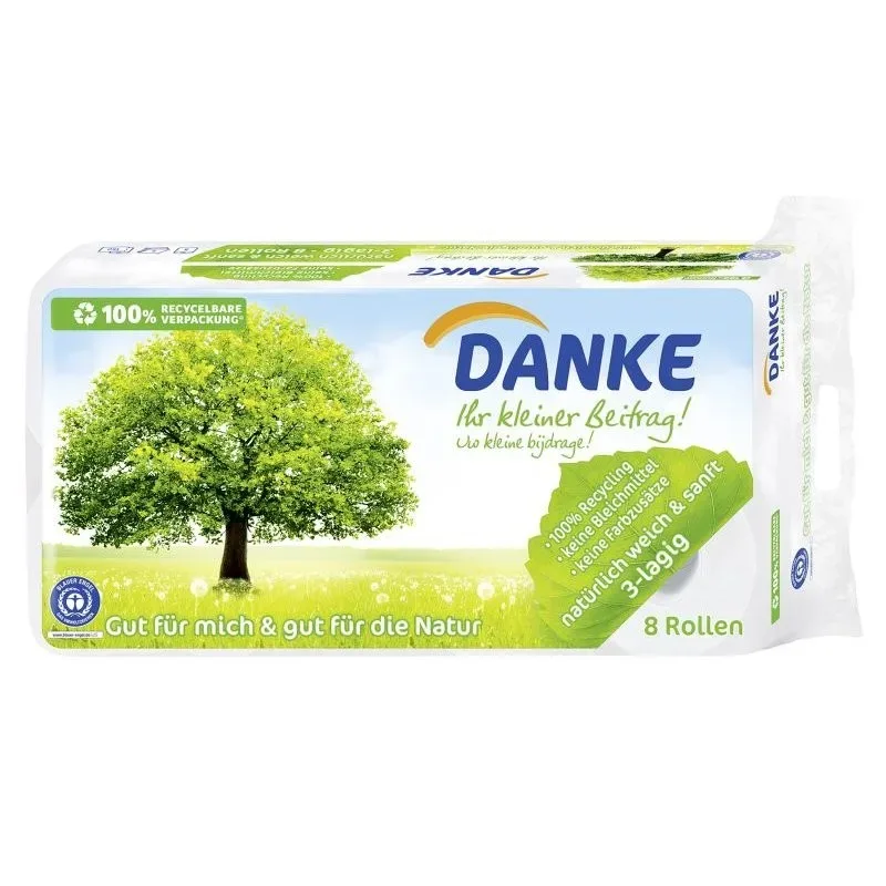 DANKE Toilettenpapier 3-lagig (8 Stk)