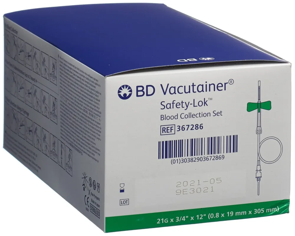 BD Vacutainer Blutentnahme Set 21Gx3/4 grün lang (50 Stk)