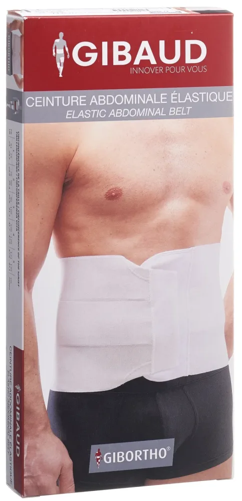 GIBAUD Bauchgurt elastisch Grösse5, 121-135cm weiss (1 Stk)