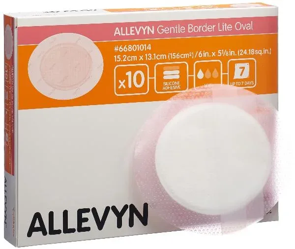 Allevyn Gentle Border Lite Oval 15.2x13.1cm (10 Stk)