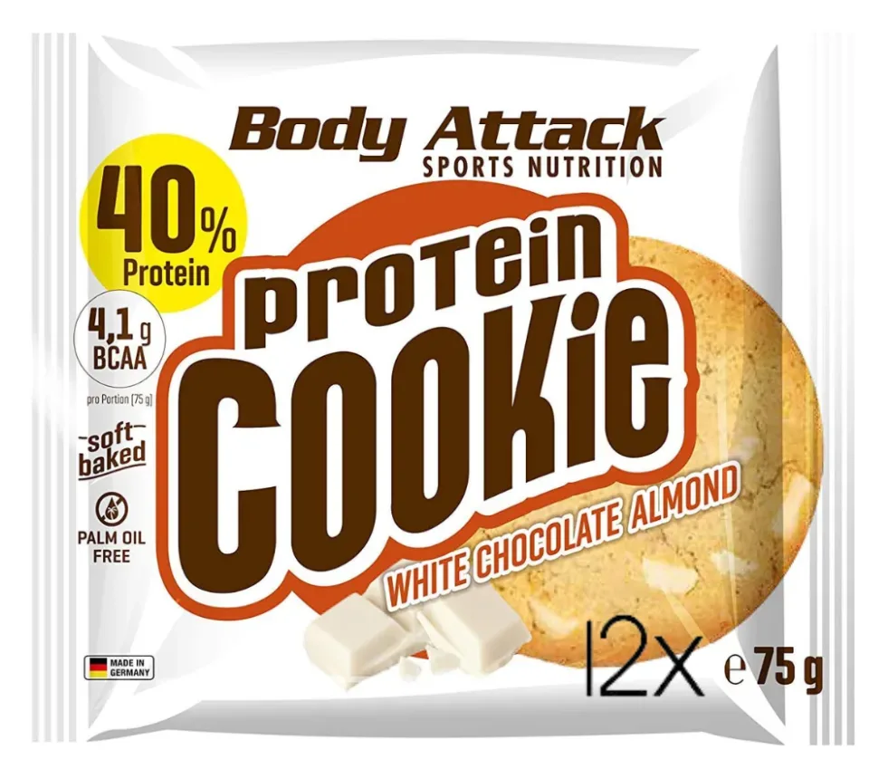 Body Attack Protein Cookie White Chocolate Almond (12x75g)