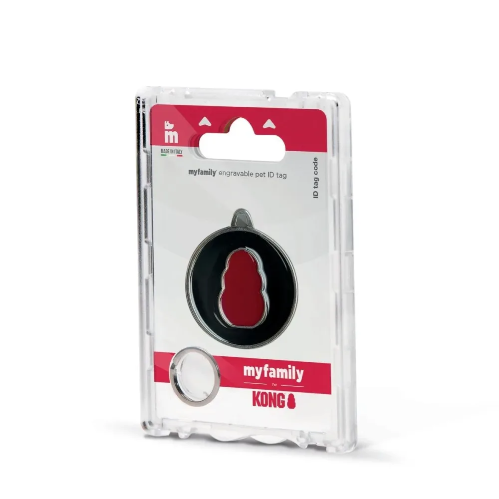 MyFamily Kong Classic Hunde-ID-Tag schwarz/rot (1 Stk)