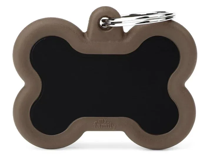 MyFamily Black Bone Alu ID-Hundetag braun, 4.1x3.3cm (1 Stk)