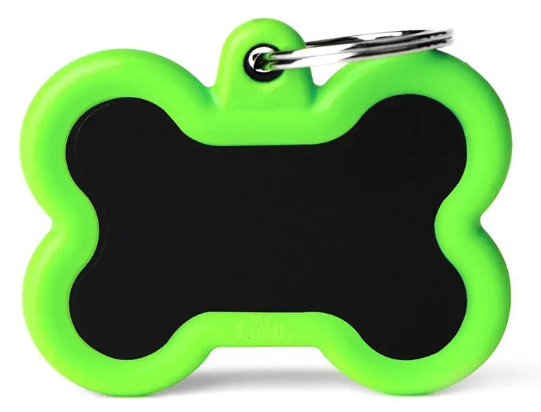 MyFamily Black Bone Alu ID-Hundetag grün, 4.9x3.6cm (1 Stk)