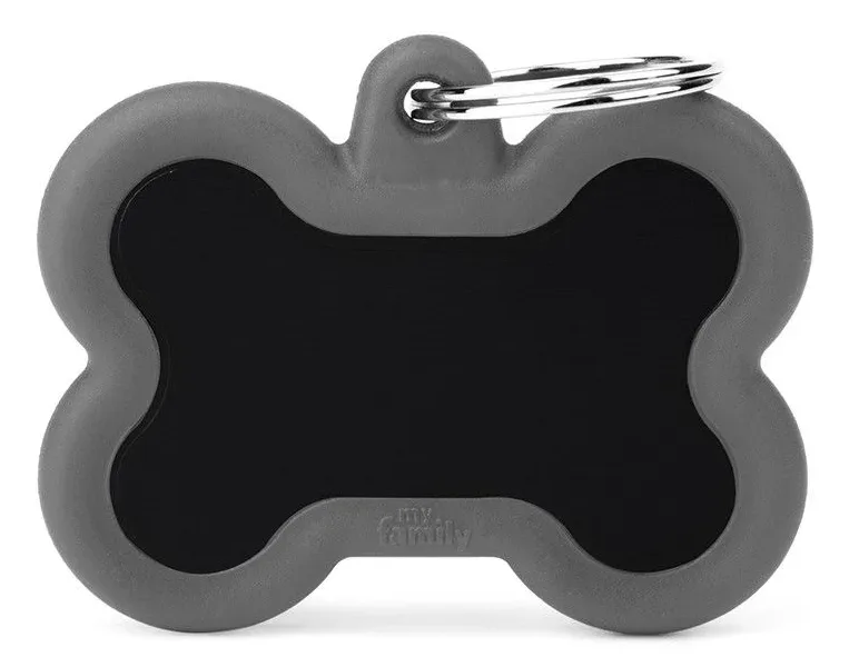 MyFamily Black Bone Alu ID-Hundetag grau, 4.9x3.6cm (1 Stk)
