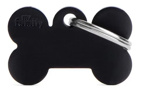MyFamily Bone Aluminium ID-Hundetag schwarz, 3x1.9cm (1 Stk)