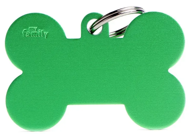 MyFamily Bone Aluminium ID-Hundetag grün, 3x1.9cm (1 Stk)