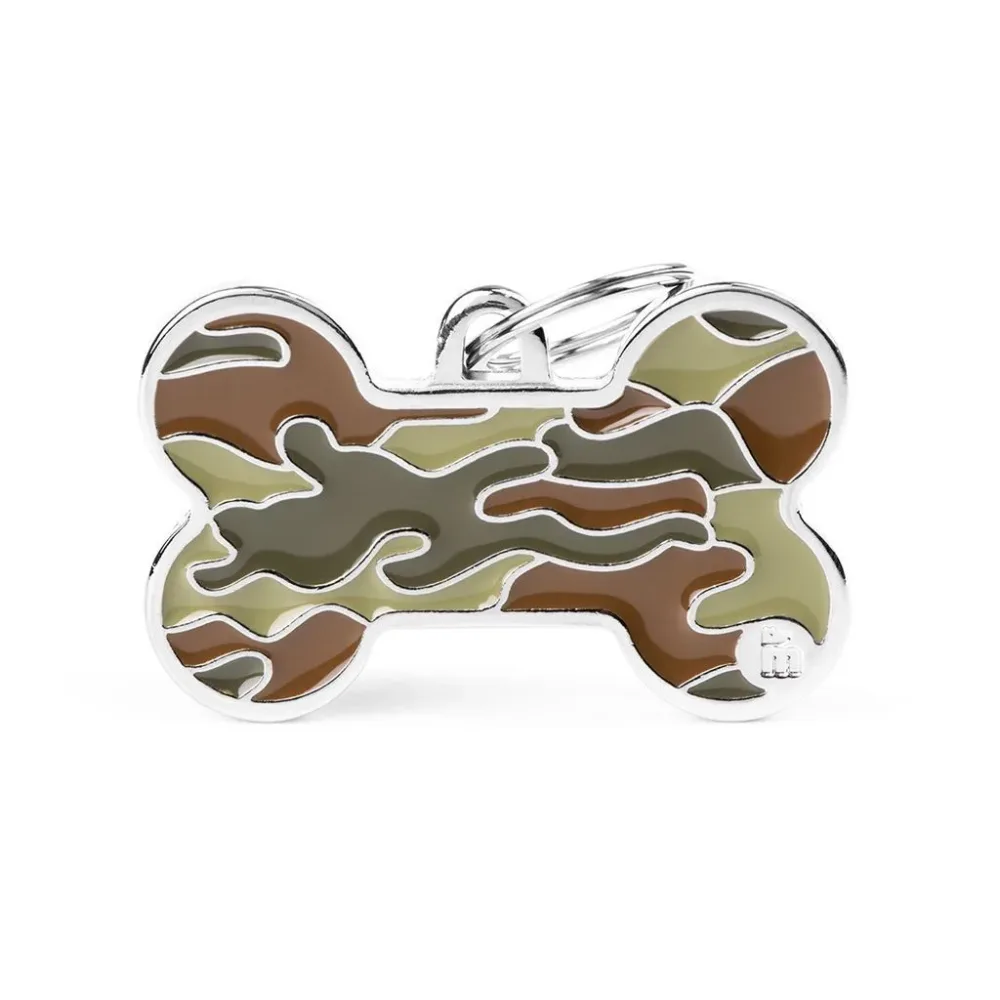 MyFamily Bone Camouflage ID-Hundetag grün, 4.8x3.1cm (1 Stk)