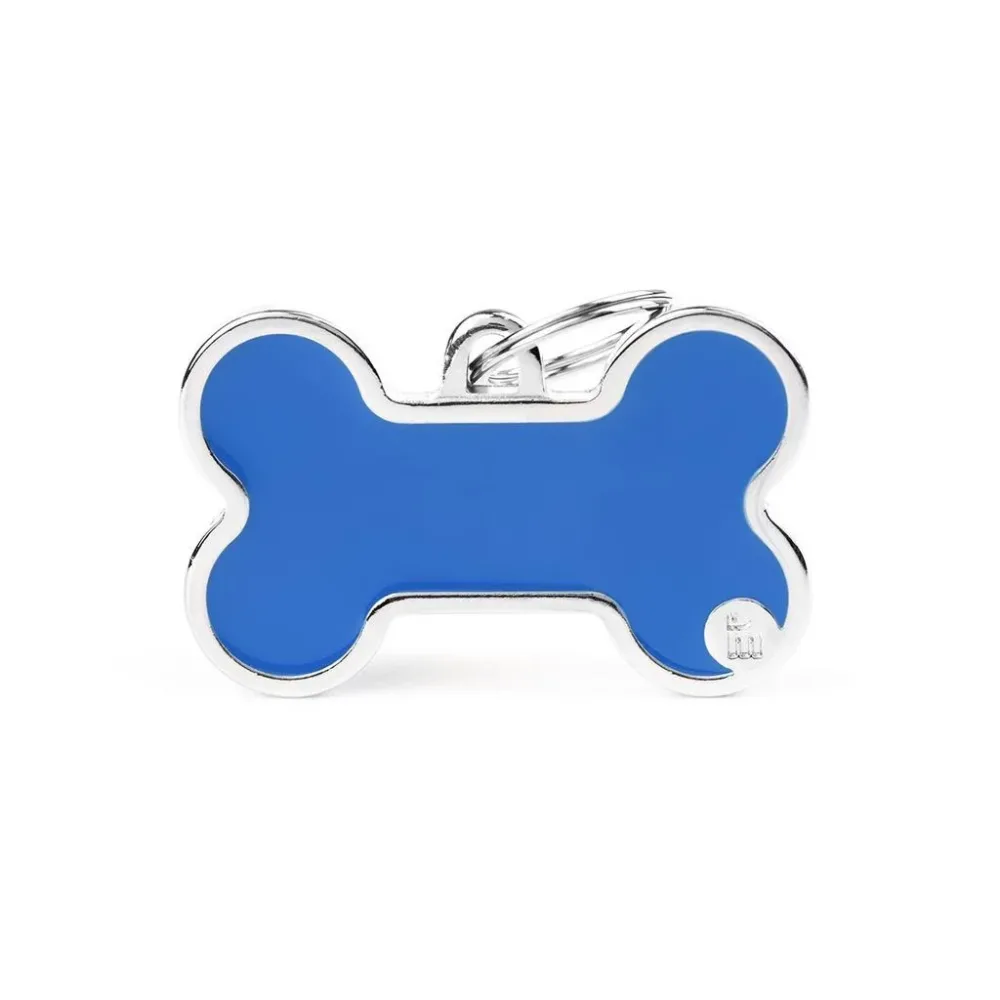 MyFamily Bone Logo ID-Hundetag blau, 3.8x2.4cm (1 Stk)