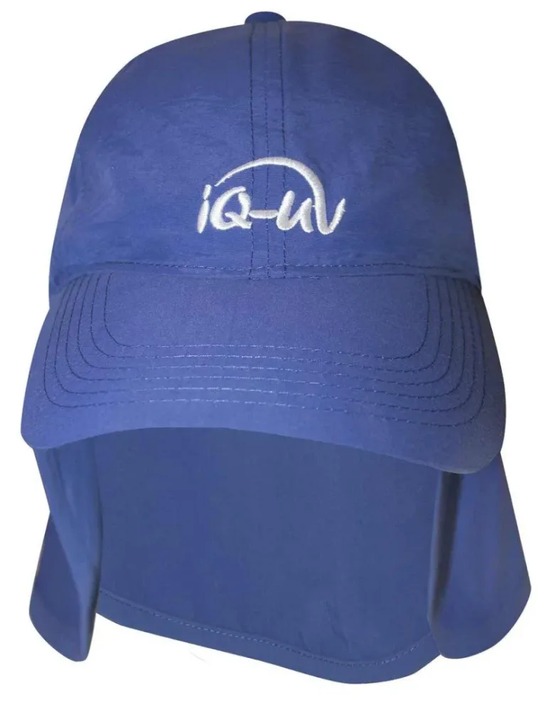 iq-uv UV Schutz Logo Kappe mit Nackenschutz recycelt navy (1 Stk)