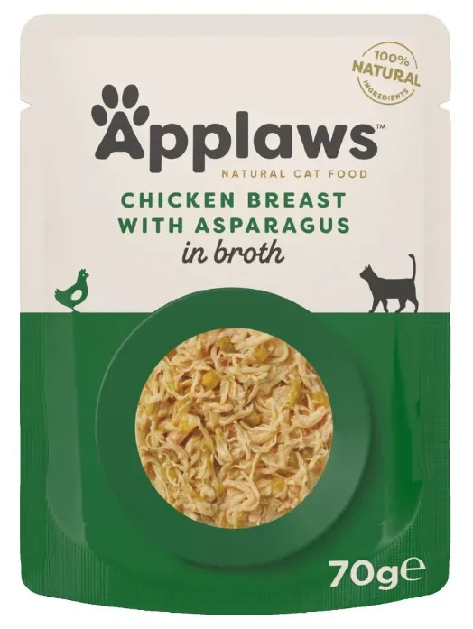 Applaws Hühnchenbrust und Spargel, Nassfutter für Katzen (70g)