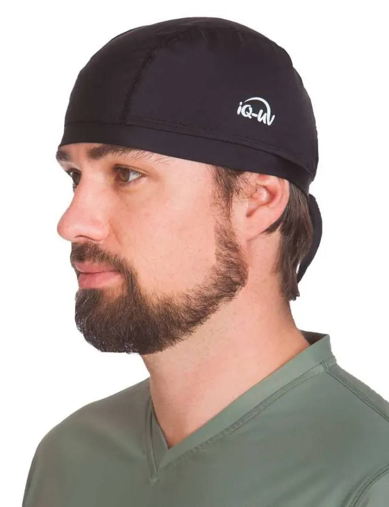 iq-uv UV Schutz Bandana Badekappe, schwarz, Kopfumfang: 59cm (1 Stk)
