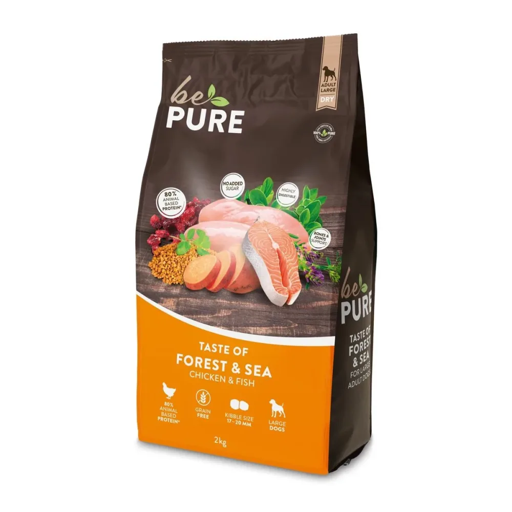 bePure Taste of Forest & Sea Adult Chicken & Fish, Large Hunde-Trockenfutter (2kg)