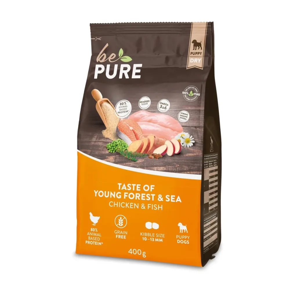 bePure Taste of Young Forest & Sea Puppy Chicken & Fish, Trockenfutter (400g)