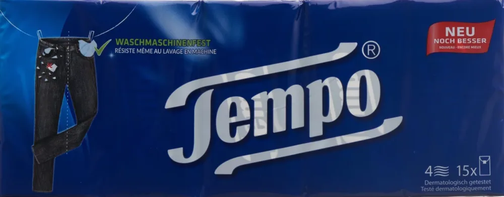 Tempo Taschentücher 4-lagig 15 Stück à 10 Blatt