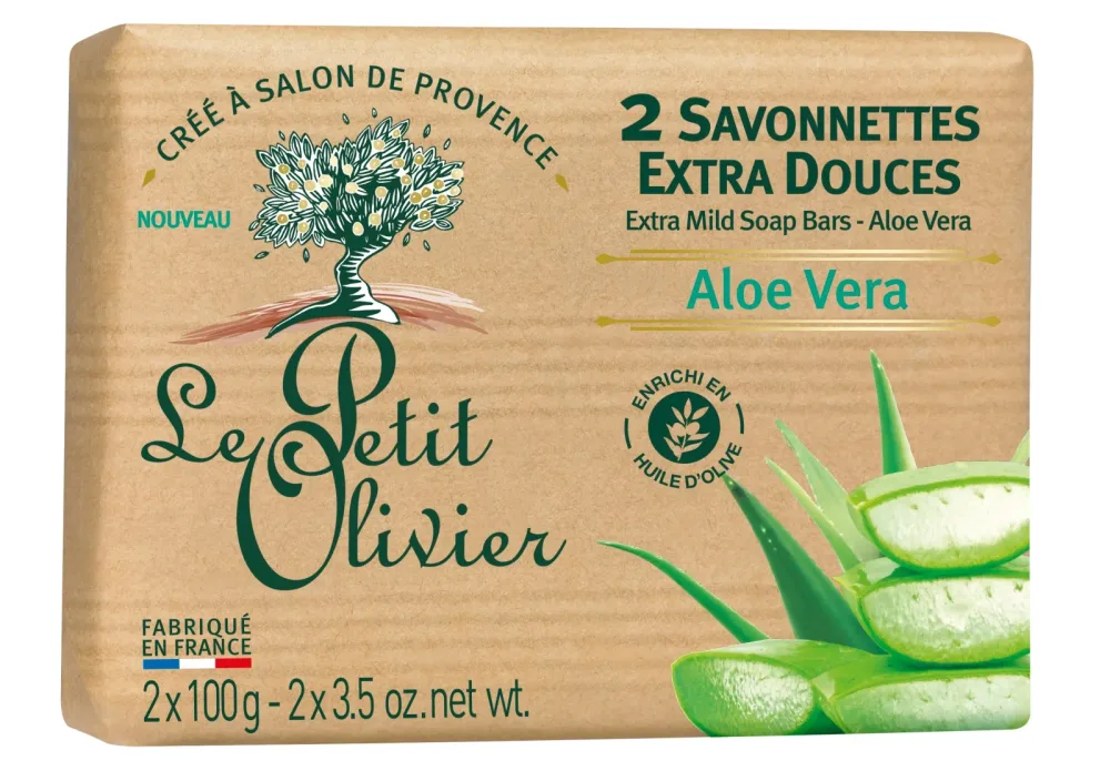 Le Petit Olivier savonnettes extra douces aloe vera 2 x 100 g