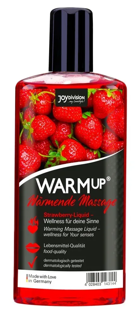 Warming Strawberry Flavoured Massage Lubricant 150ml, Erdbeere - Amorana