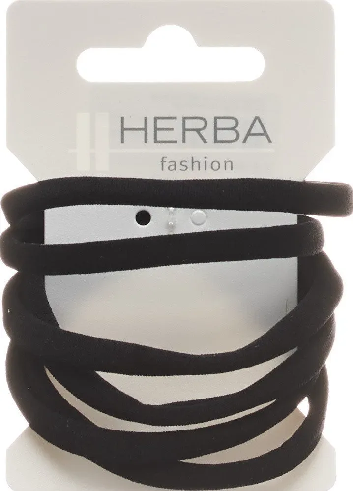 Herba Haarbinder mikrofaser, schwarz, 6 Stk., &Oslash; 5 cm