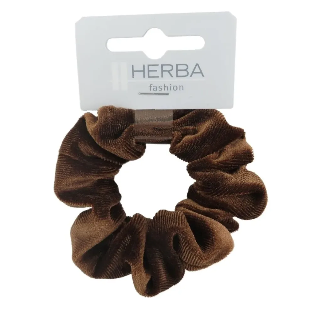 HERBA Scunci 9cm, Samt, braun (1 Stk)