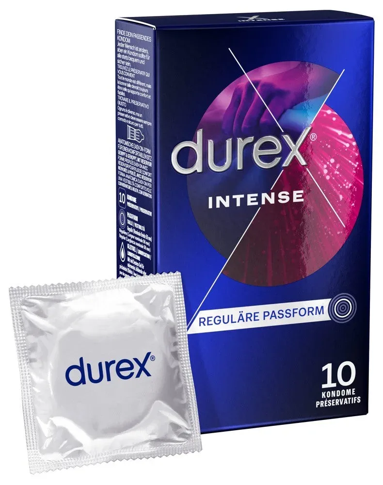 DUREX Intense Orgasmic Condom Ribbed & Nubbed[10 pcs], 10 Stück - Amorana
