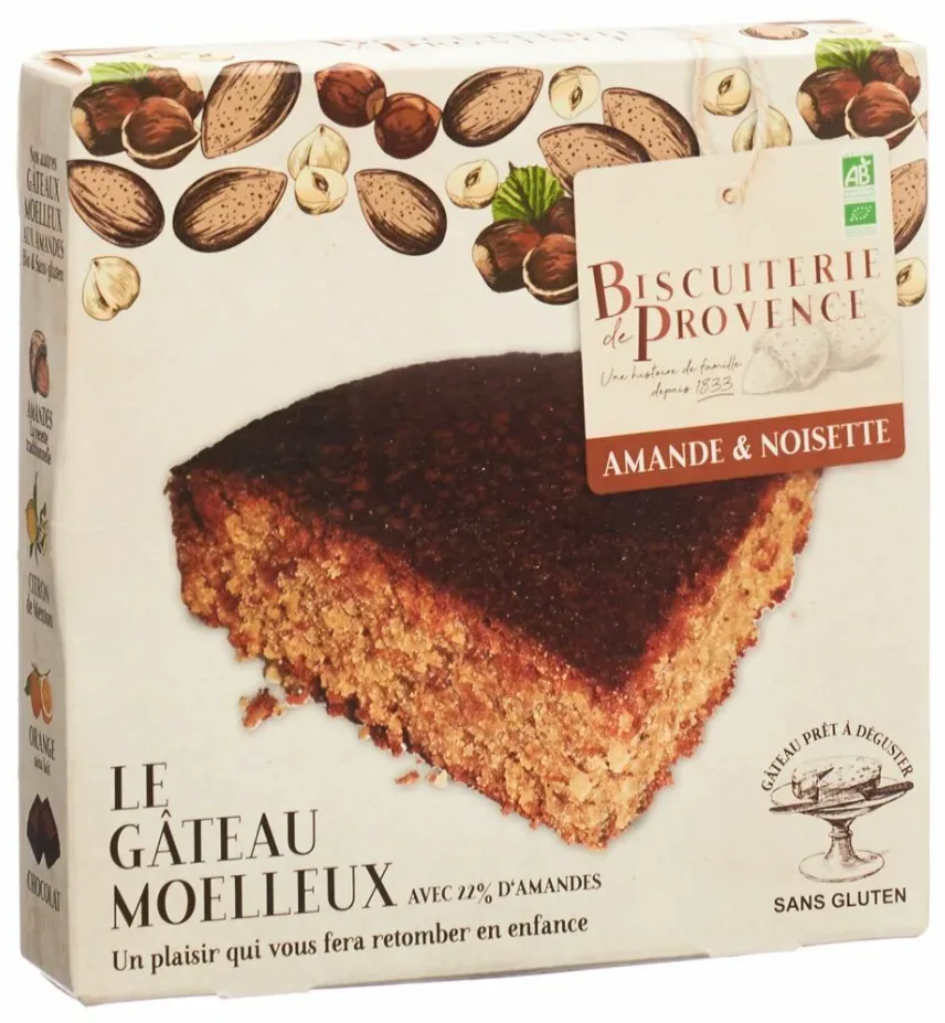 BISCUITERIE de PROVENCE Weicher Bio-Mandel-Haselnuss-Kuchen glutenfrei (225g)