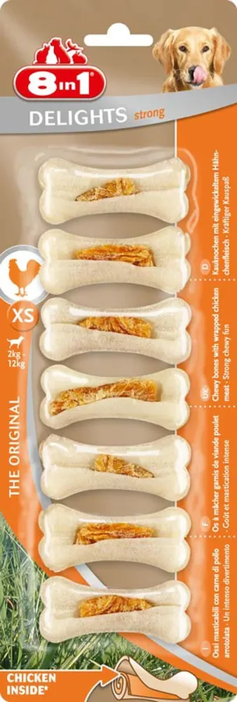 8in1 Delights Strong Kauknochen Kiefertraining XS 7 Stück