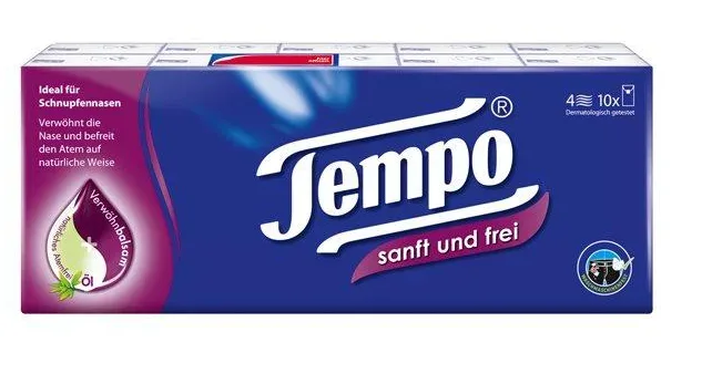 Tempo Taschentücher Sanft&Frei (10 x 9 Stk)