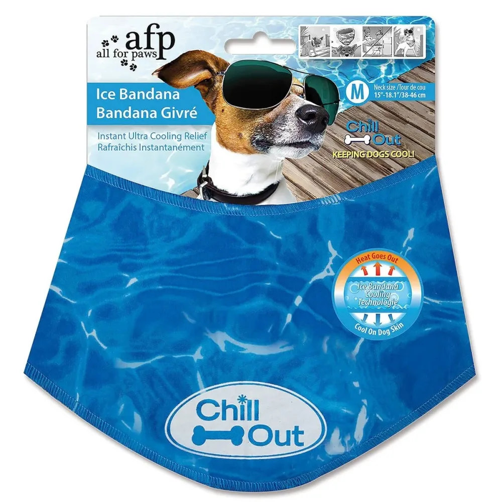 All For Paws Chill Out, kühlendes Bandana für Hunde, Halsumfang 53-62cm (1 Stk)