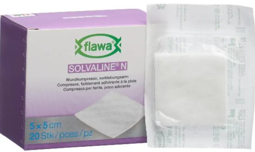 FLAWA Solvaline N Kompressen Steril 5x5cm (20 Stk)