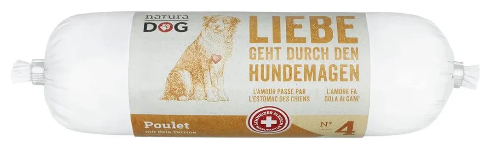 naturaDog Hühnchen & Reis Terrine, Nassfutter für Hunde (200g)