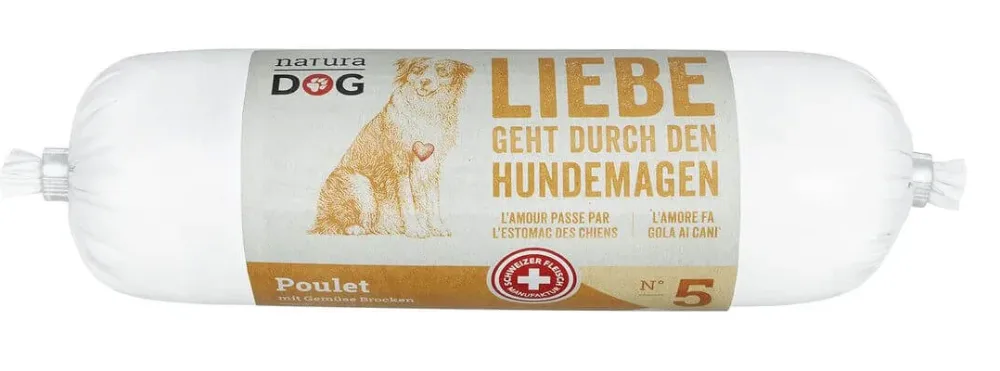 naturaDog Hühnchen & Gemüse Brocken, Nassfutter für Hunde (200g)
