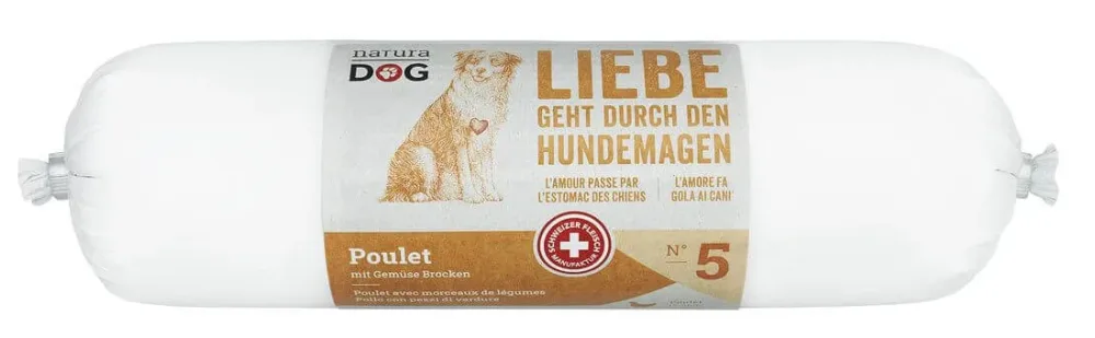 naturaDog Hühnchen & Gemüse Brocken, Nassfutter für Hunde (400g)