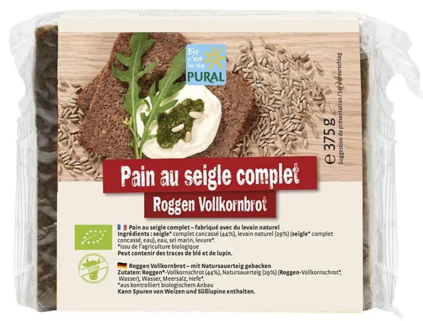 PURAL Bio Roggen Vollkorn-Schnittbrot (375g)