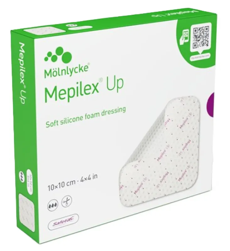 Mepilex Up Silikon-Schaumverband, 10x10cm (5 Stk)