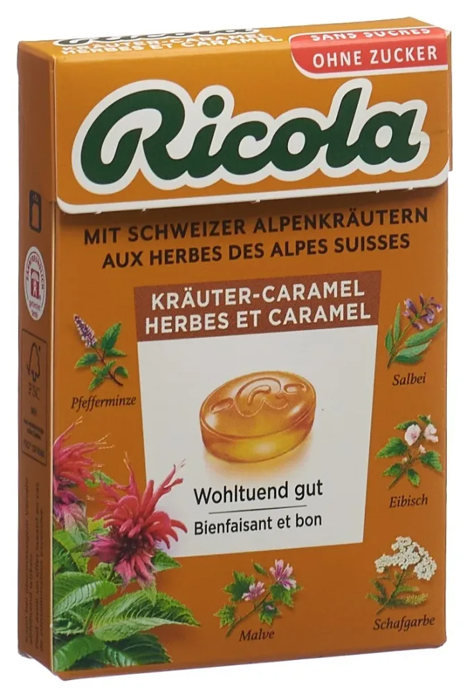 Ricola Kräuter-Caramel ohne Zucker, mit Stevia (50g)