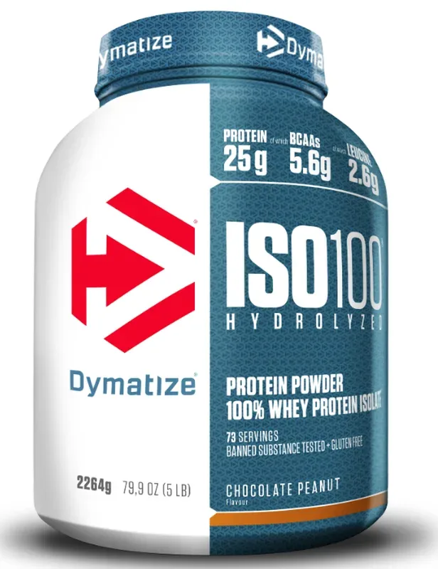 DYMATIZE - Power Pulver, Iso 100 Chocolate Peanut 5lb, 2.264KG