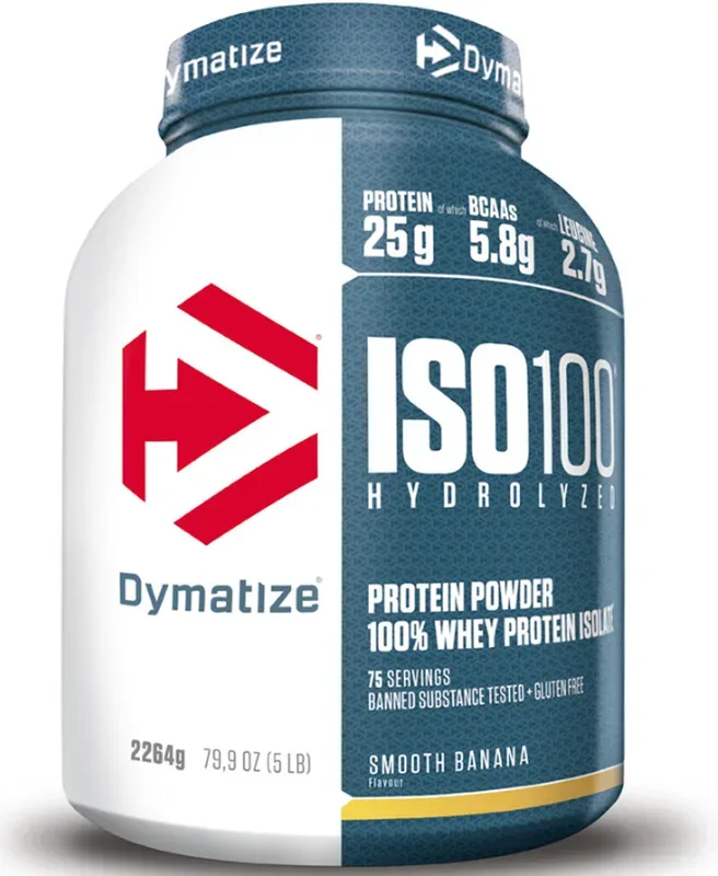 DYMATIZE - Power Pulver, Iso 100 Banana Smooth 5lb, 2.264KG