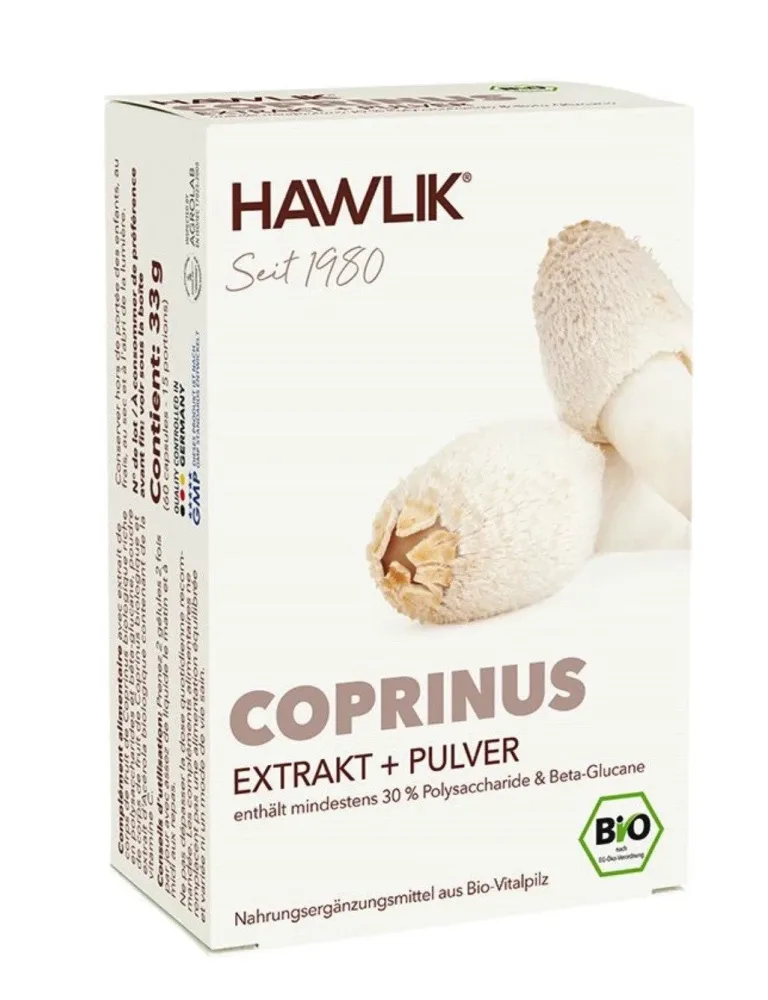 HAWLIK Coprinus Extrakt + Pulver Kapseln (60 Stk)