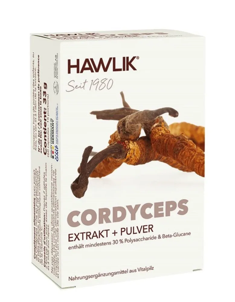 HAWLIK Cordyceps Extrakt + Pulver Kapseln (60 Stk)