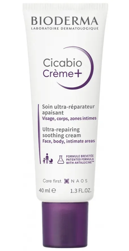 BIODERMA Cicabio Crème+ - reparierende Wundpflegecreme für geschädigte Haut mit Pflaster-Effekt Wundsalbe 40 ml