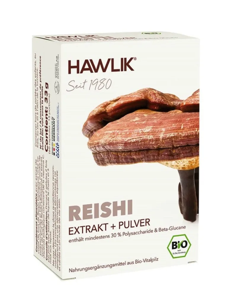 HAWLIK Reishi Extrakt + Pulver Kapseln (60 Stk)
