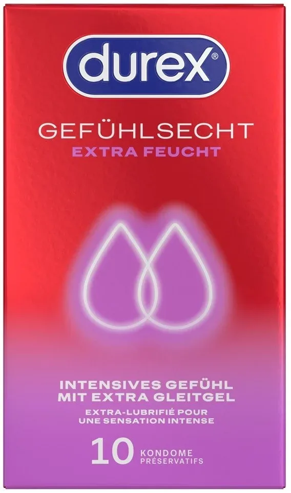 Durex Sensitive Extra Moist Condoms[Transparent-10 pcs], 10 Stück - Amorana