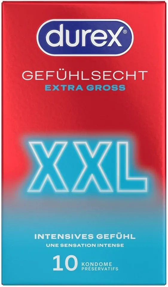 Durex Feeling Extra Large Condom[Transparent-10 pcs], 10 Stück - Amorana