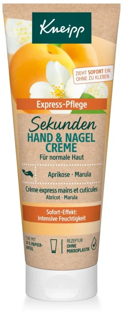 Kneipp - Sekunden Hand-und Nagelpflege – Aprikose und Marula, Sekunden Hand-undNagelcreme, 75 ml