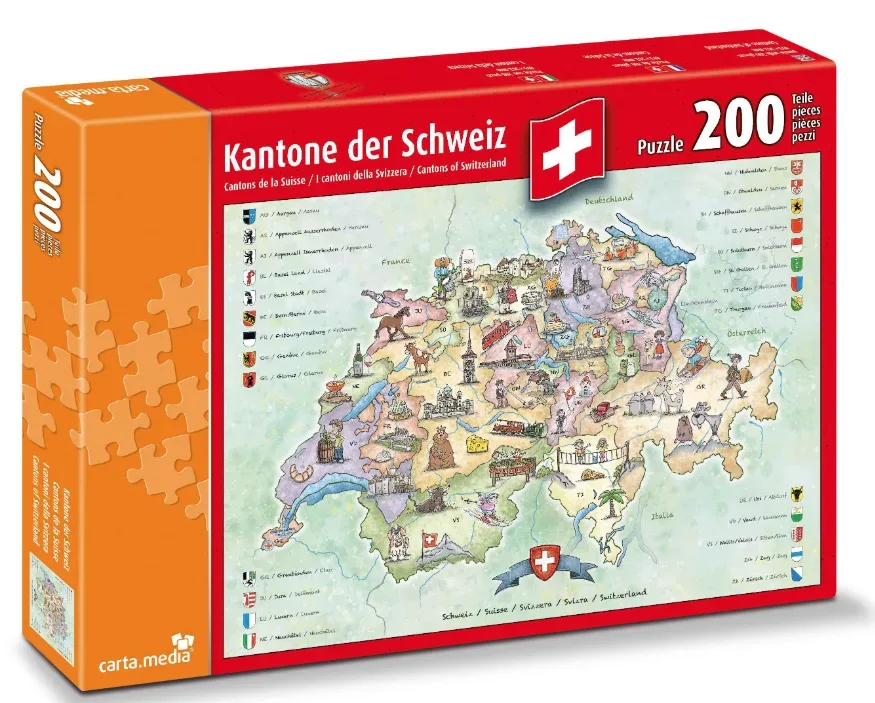carta.media Kantone der Schweiz - Puzzle (200 Teile)
