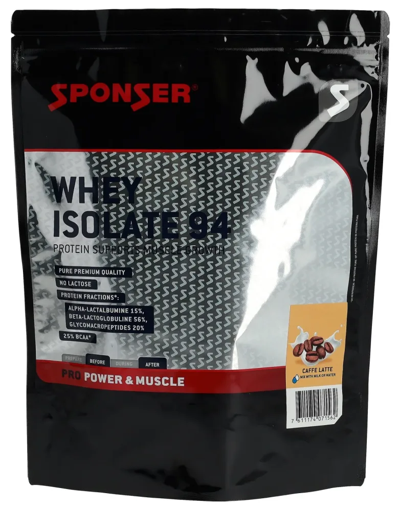 SPONSER - Power Pulver, Whey Isolate 94 Caffe Latte, 1500g