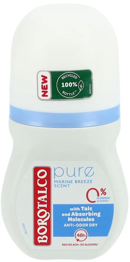 Borotalco Deo Pure Natural Freshness Roll On, ohne Aluminiumsalze